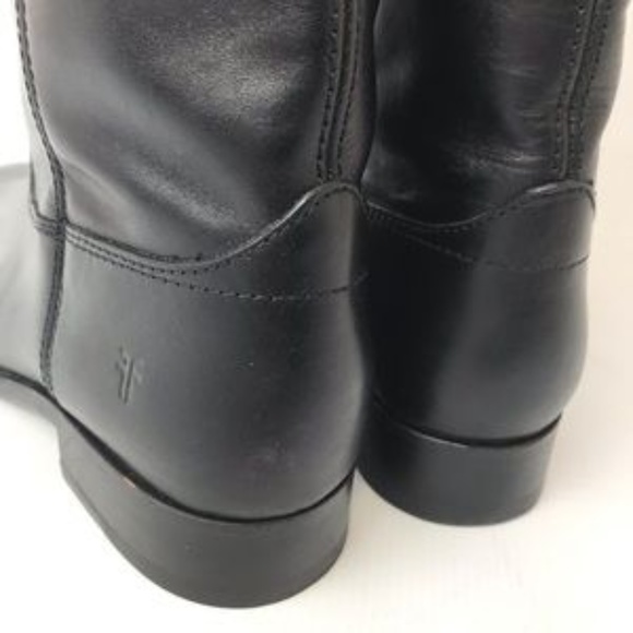FRYE | Tall Melissa Button Black Leather Boots 5.5 - Picture 5 of 8